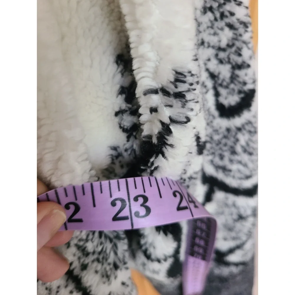 Vintage 90s XL Nordic Forest Landscape Reversible Fuzzy Jacket Coat‎ Cottagecore